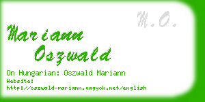 mariann oszwald business card